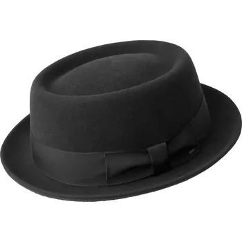 Klobouk Bailey Darron černý pork pie klobouk z plsti LiteFelt Velikost: 57 cm (M)