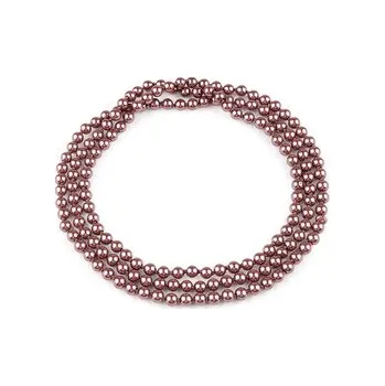 Náhrdelník Perlový náhrdelník dlouhý, retro - 1 ks - 27 (Ø8 mm) starorůžová tmavá