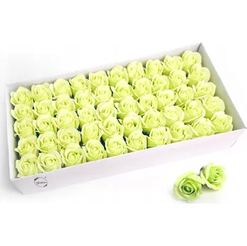 umělá květina Ozdobné mýdlové růže ZIELONA zelená mýdlová růže k dekoraci 50 Ks