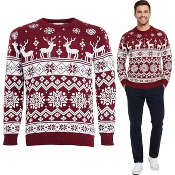 Podprsenka Vánoční svetr norský bordó sob unisex červený kulatý velikost XS