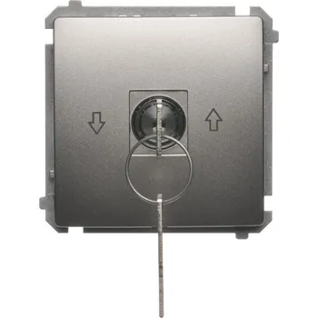 vypínač Vypínač žaluziový na klíč, 3 polohový, řazení 1-0-2, Simon Basic BMWZK.01/29, saténová