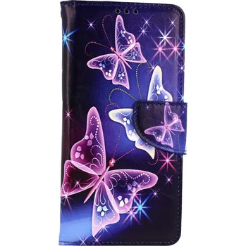 Pouzdro na mobilní telefon Pouzdro Motorola Moto G54 5G knížkové Modré s motýlky (kryt neboli obal na Motorola Moto G54 5G)