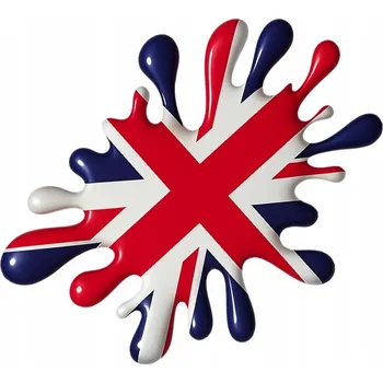 Samolepicí dekorace na vozidlo SAMOLEPKA na auto | KLEKS Skvrna UK Velká Británie Vlajka 3D Barva