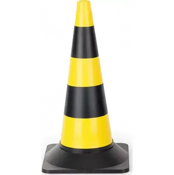 Dopravní zařízení Černo-žlutý plastový dopravní kužel - šířka 29 cm, výška 50 cm
