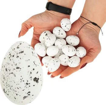 Velikonoční dekorace Křepelčí vajíčka s tečkami, bílá, 3 cm, 36 KUSŮ Velikonoce vajíčka DEKORACE