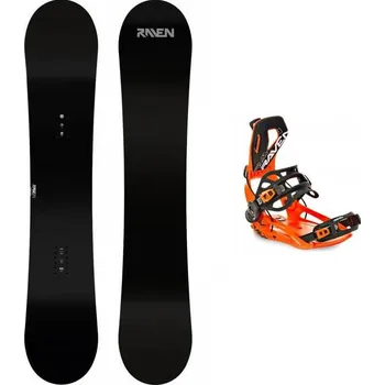 Snowboarding Raven Pure black pánský snowboard + Raven FT360 orange vázání 163W cm + XL (EU 43-46) + DÁREK + Doprava ZDARMA