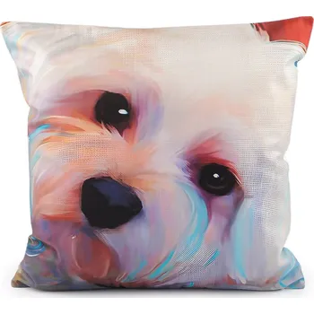 Povlak na dekorativní polštářek Sametový povlak na polštář pes, kočka 45x45 cm Varianta: 3 multikolor pejsek, Balení: 1 ks