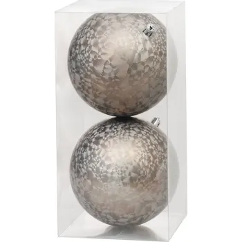Vánoční ozdoba MagicHome Vianoce Koule MagicHome Vánoce, 2 ks, taupe, na vánoční stromek, 12 cm