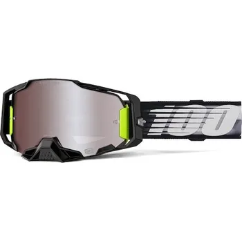 Motocyklové brýle brýle ARMEGA LIGHTSPEED, 100% stříbrné HIPER plexi