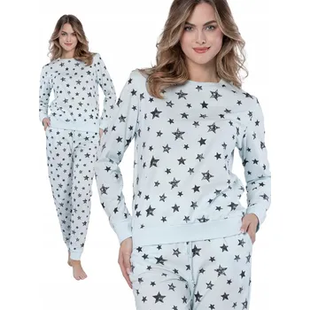 Dámské pyžamo Leveza KINGA - dámské teplákové pyžamo se stahovacími lemy a kapsami XL