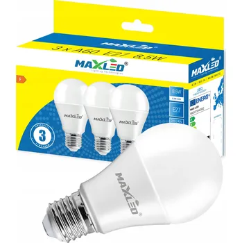 Žárovka SADA 3 X LED ŽÁROVKA 8,5W E27 TEPLÁ BARVA 3000K