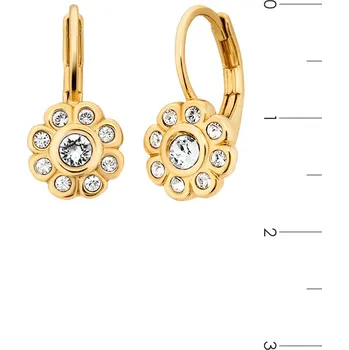 Náušnice Zlaté Náušnice Květiny pro dívku se zirkony Pozlacené 24K Colibra