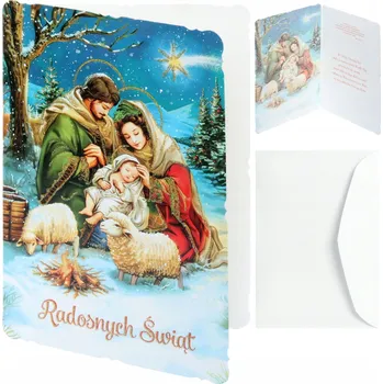 Vánoční přání s obálkou, s textem, 12 x 17 cm