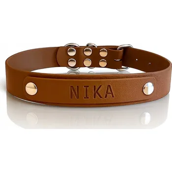Obojek pro psa Obojek pro Malého / Velkého Psa s Gravírovaným Jménem, Vodotěsný, Hnědý XXS