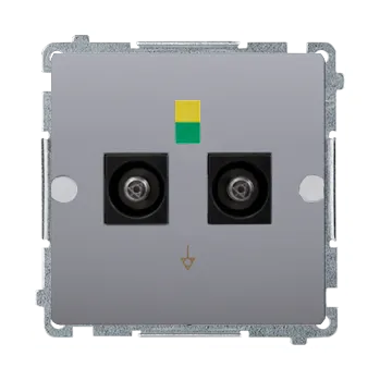 Elektrická zásuvka Zásuvka ekvipotenciální 2 násobná, Simon Basic BMGEK2.01/43, stříbrná metalizovaná