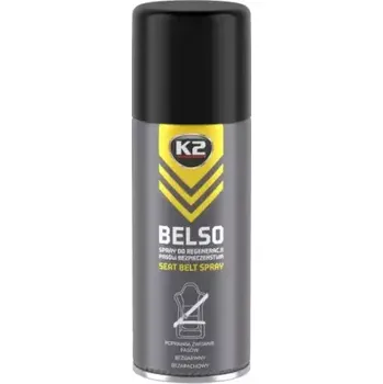 Silikonový sprej K2 BELSO - Sprej na obnovu bezpečnostních pásů 400ml