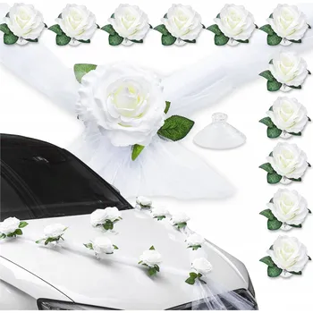 Obraz Dekorace na auto – květiny bílé