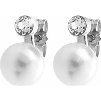 Náušnice JSB bijoux s.r.o. Stříbrné náušnice s krystalem a perlou Swarovski Crystal (Stříbro 925/1000)