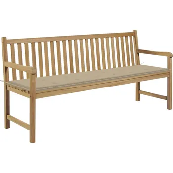 Zahradní lavice OMAXI Zahradní lavice s béžovou poduškou 175 cm masivní teak 267110