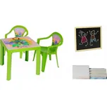 Stolek a 2 židle tabule zelenomodrá