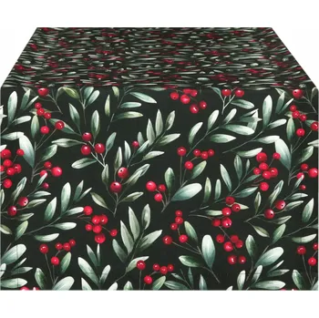 ubrus Vánoční běhoun 40x120 Běhoun na stůl Zelené větvičky 10009