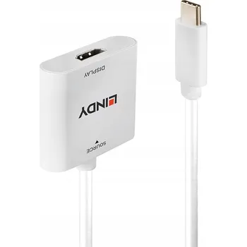 Datový kabel Lindy 43339 kabelový adaptér 0,1 m USB Type-C HDMI Bílý