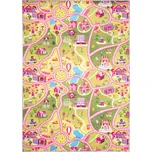 Dywany Chemex Flannel Printed JWH silnice a město růžový