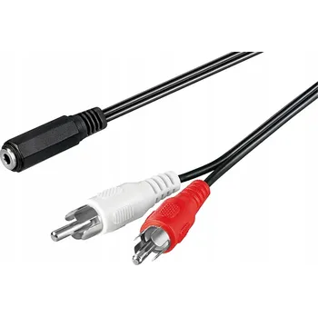Audio kabel Goobay 50442 audio kabel 1,4 m, 3,5 mm jack na 2 x RCA, černý