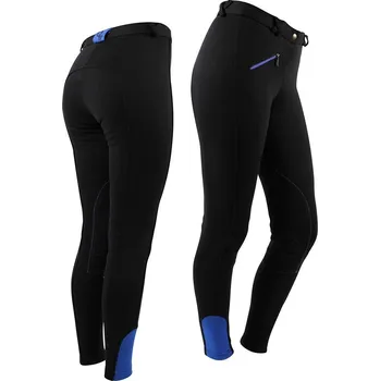 Jezdecké kalhoty Q-essentials Rajtky Adult Q-essentials, s kolenními záplatami, dámské, černé 36