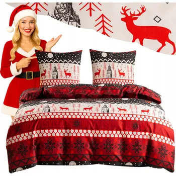 Povlečení Vánoční Sada Povlečení 160x200 2x70x80 3-dílná Vánoce