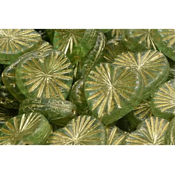 Korálek Korálky Kiwi Srdíčka č.5878 (18x18mm)