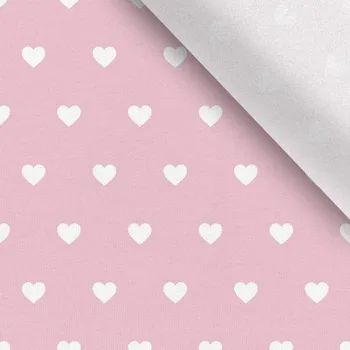 Úplet Takoy Bílá srdíčka 2 cm baby pink