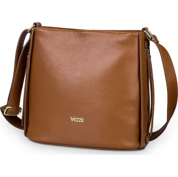 Kabelka Vezze kabelka z pravé lícové kůže hnědá
