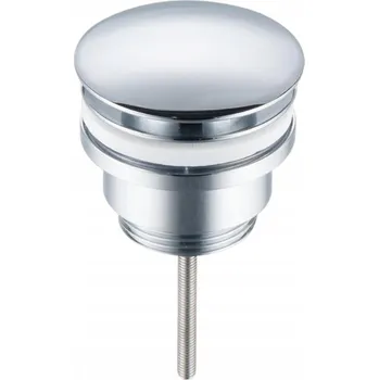 Sifon Zátka umyvadlová Click-Clack bez přepadu kulatý Balneo stříbrná