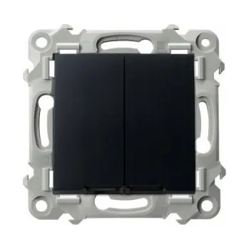 vypínač Dvojitý vypínač s podsvícením Černý Ospel Szafir