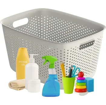 Úložný box Košík DIUNA 17l krémový organizér na školní, koupelnové a kuchyňské potřeby