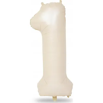 Balónek Fóliový balónek číslice BÉŽOVÁ 1 JEDNIČKA helium 100cm OSLAVA PÁRTY NAROZENINY