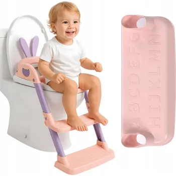 WC sedátko NÁSTAVEC NA WC PRO DĚTI S ŽEBŘÍKEM RŮŽOVÝ PRKÉNKO NA TOALETU NOČNÍK