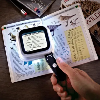 3Pagen Skládací LED lupa 3v1 9,7 x 8,7 x 4,5 cm. Optická čočka 5,5 x 5 cm.