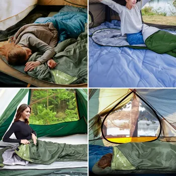 Spacák Lehký turistický spacák tmavě zelený s obalem