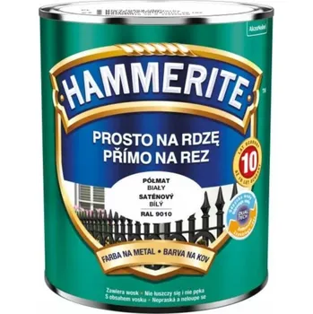 barva na kov Email na kov Hammerite 0,25 l Bílá RAL9010