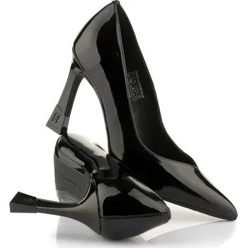 Dámské lodičky LODIČKY KARL LAGERFELD PREMIERE 90 GLOSS PUMP BLACK PATENT LTHR