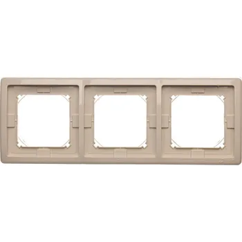 Elektrická zásuvka Rámeček 3 násobný, IP44, Simon Basic Standard BMR3B/12, béžová