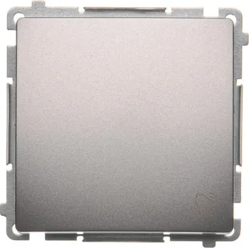 vypínač Tlačítko zapínací, s piktogramem “zvonek”, řazení 1/0, 16 A / 230 V~, šroubové svorky, Simon Basic BMD1A.01/21, ocel