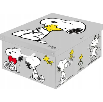 Úložný box Lavatelli Snoopy Krabička s víkem 39x50x24 cm šedá
