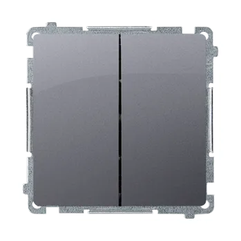 vypínač Vypínač střídavý 2 násobný, bez piktogramu, řazení 6+6, 10 A /, Simon Basic BMW6/2.01/X/43