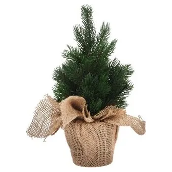 Vánoční dekorace HOMESTYLING Vánoční dekorace stromek v jutovém pytli 30 cm KO-317910020