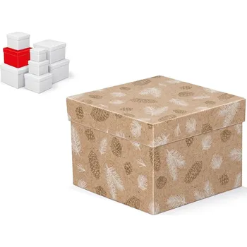 Dárková taška Krabice dárková vánoční C-V008-E 16x16x12cm