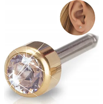 Náušnice BLOMDAHL náušnice GT Mini Bezel 3 mm Crystal 12-130