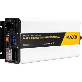 Měnič napětí MĚNIČ NAPĚTÍ NAPĚTÍ ČISTÝ SINUS 12V NA 230V MAXX 3000/6000W LCD DISPLEJ DÁLKOVÉ OVLÁDÁNÍ